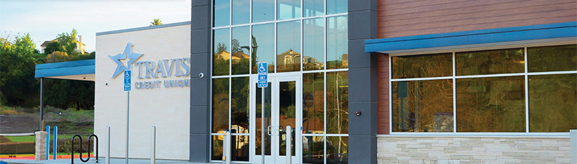 Photo of Hillcrest branch, mobile view banner, Travis CU,