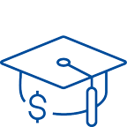 blue icon, symbol for Education Planning