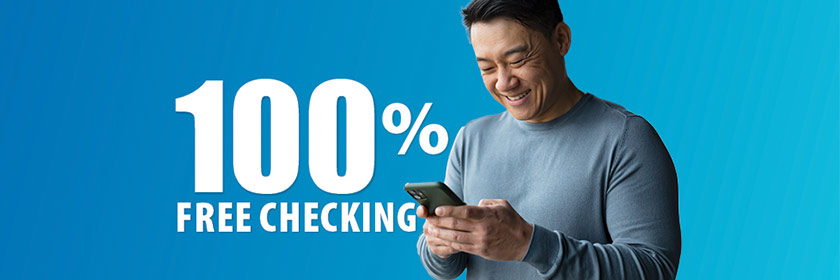 Checking accounts, mobile view banner, Travis CU,