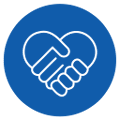 heart hand shake icon, careers