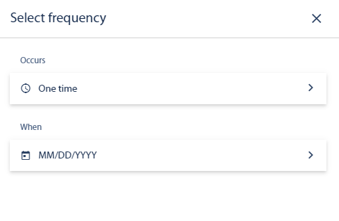 Select frequency panel, mobile view, DB Hub, Travis CU,