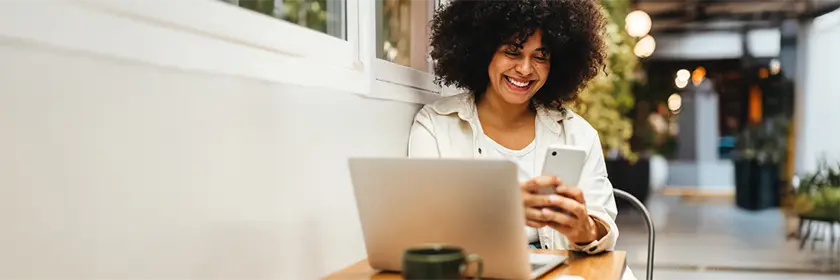 Checking accounts, mobile view banner, Travis CU,